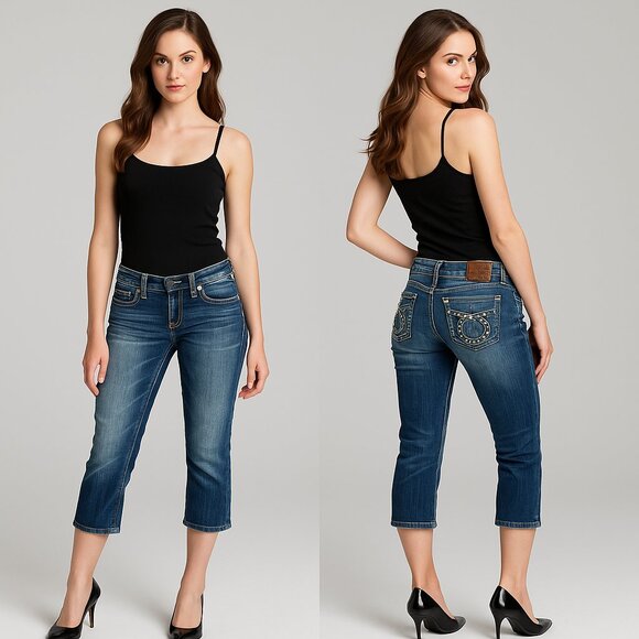 BIG⭐️STAR “Liv” Low Rise Flap Pocket Jeans 👖 Distressed Bootcut Denim Sz 25R - Picture 1 of 16